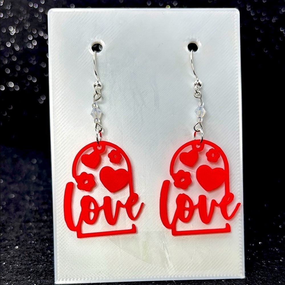 Red Love Dangle Earrings